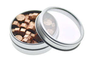 Copper Octagon Sealing Wax Beads - Backtozero B20 - copper, metallic, octagon bead, sealing wax, tin, Wax Beads