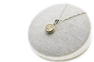 Coral Filigree Charm Signet Necklace - Backtozero B20 - 10mm, 10mm necklace, 2sidenecklace, bead, brass, charm, Filigree, filigree charm, floating, minimal, minimalnecklace, necklace, signet, signet necklace, silver