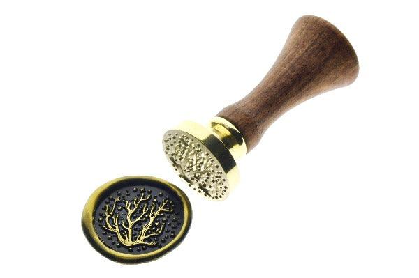 Stars & Dots Coral Wax Seal Stamp - Backtozero B20 - Black, Coral, dots, gold powder, marine, newarrivals, ocean, sea, Signature, signaturehandle, stars