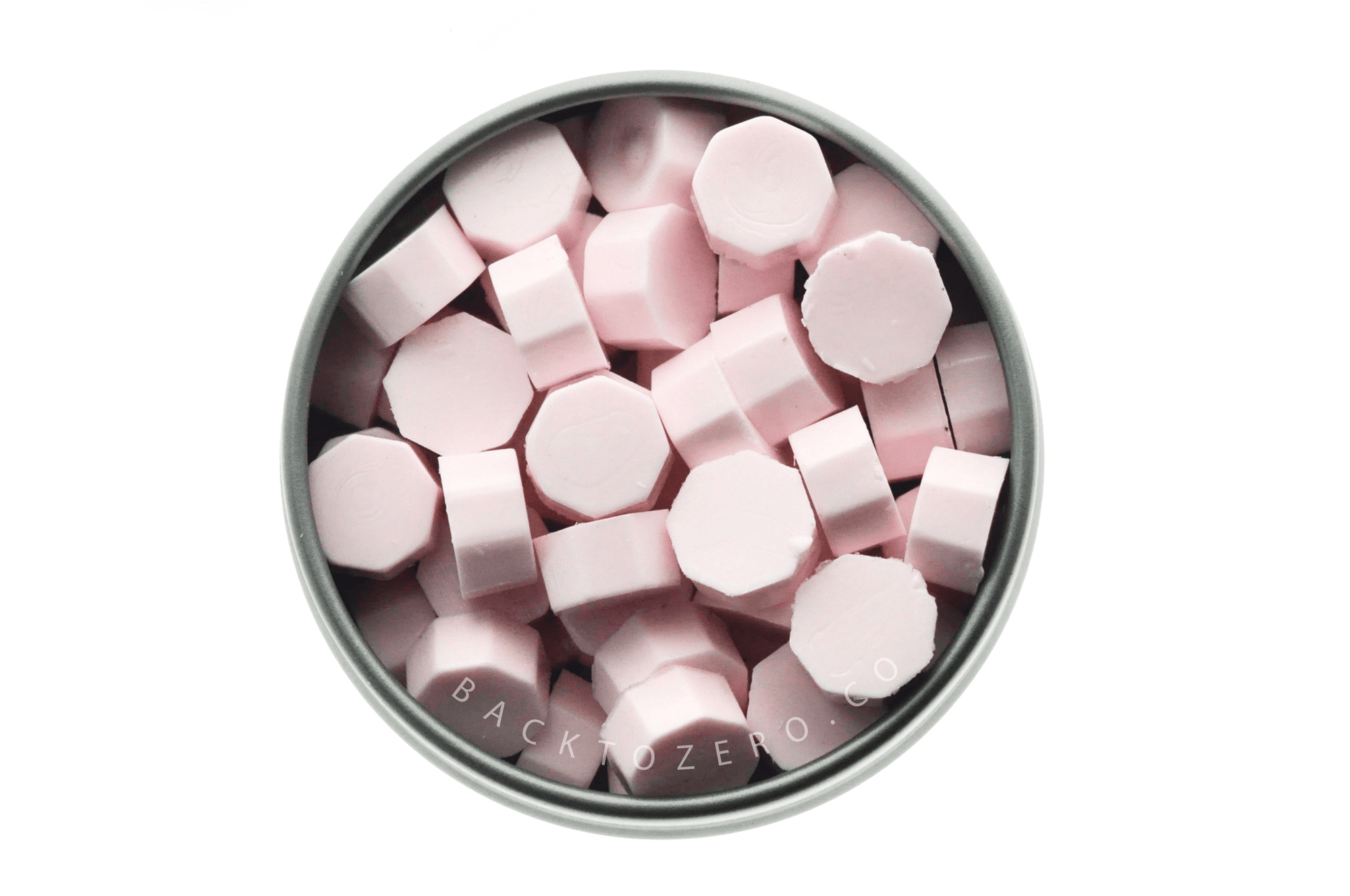 Cotton Candy Octagon Sealing Wax Beads - Backtozero B20 - cotton candy, dusty pink, octagon bead, Pink, sealing wax, soft pink, tin, Wax Beads