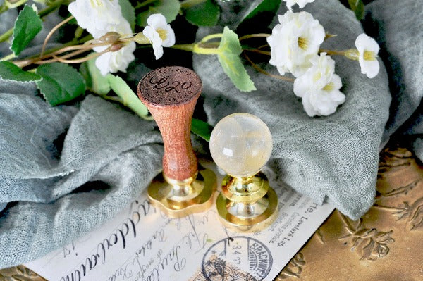 OOAK Clear Crystal Ball Wax Seal Handle - Backtozero B20 - ball, clear, clear crystal, crystal, crystal ball, handle, quartz handle, White quartz, white quartz handle