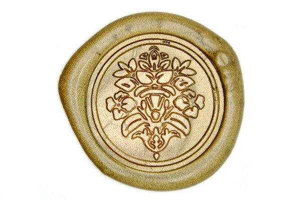 Victorian Deco Wax Seal Stamp - Backtozero B20 - Copper, Damask, Deco, Decorative, genericlonghandle, Victorian