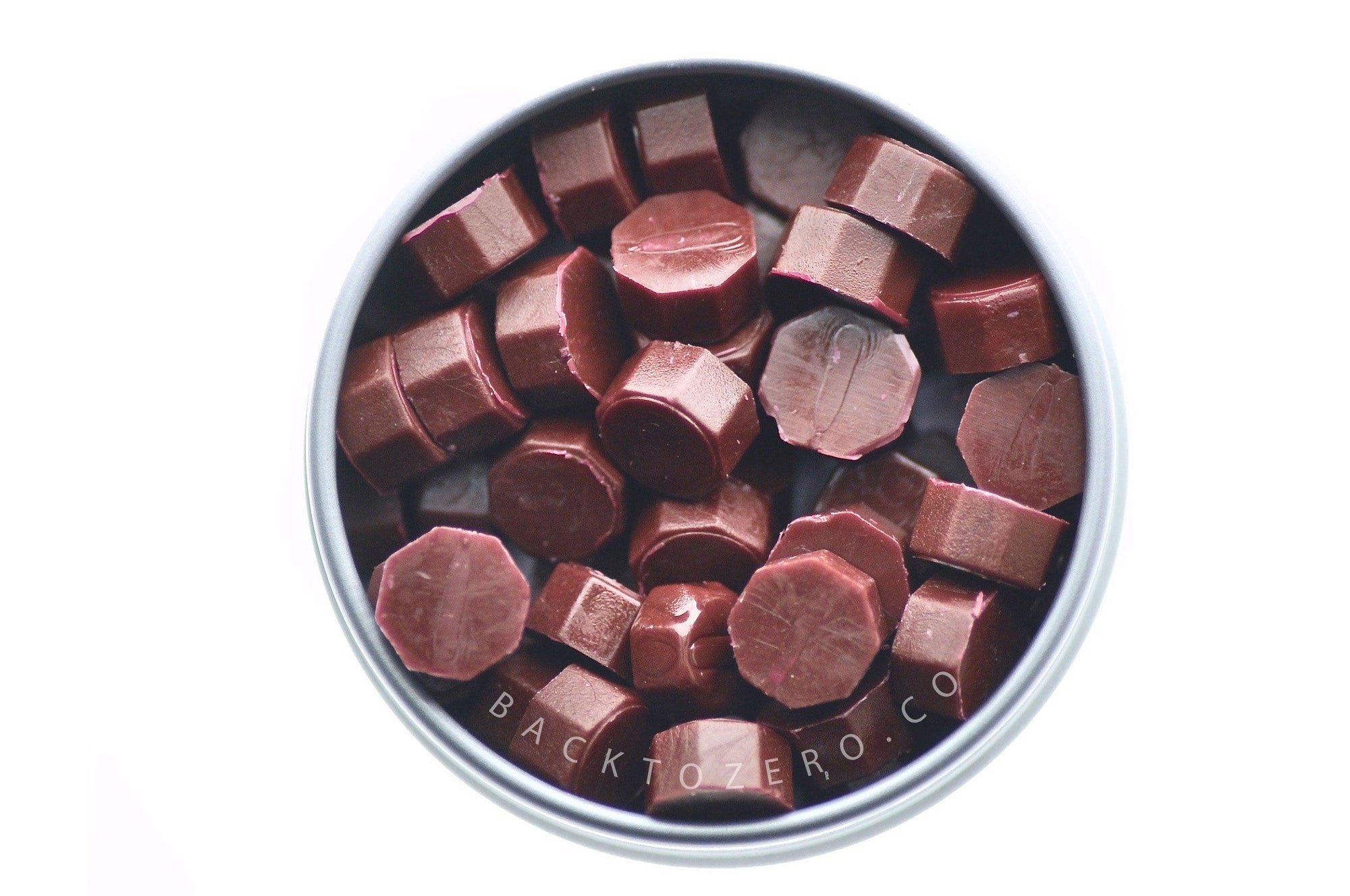 Dark Red Octagon Sealing Wax Beads - Backtozero B20 - dark gold, metallic, octagon bead, sealing wax, tin, Wax Beads