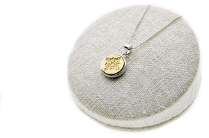 Deco Filigree Minimal Signet Necklace - Backtozero B20 - brass, Deco, Decorative, minimal, minimalnecklace, necklace, signet, signet necklace, silver