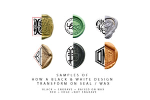 Design Your Own Custom Wax Seal Stamp | Available in 15 Sizes - Backtozero B20 - 1.2cm, bespoke, brass seal, Custom, Design Your Own, logo, logoseal, mini, tiny