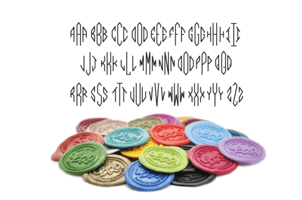 Diamond Triple Initials Monogram Wax Seal Stamp - Backtozero B20 - 3 initials, 3initials, Champagne Gold, Diamond, signaturehandle, Three initials, Triple Initials