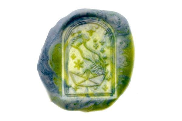 Mystical Dream Sail with the Stars Wax Seal Stamp - Backtozero B20 - boat, dome, glass dome, gray, hand, hand gesture, Metallic, metallic blue, metallic green, moss, mystic, mystical, origami, paper boat, pearl, pearl white, sail, sailing, signaturehandle, sky blue, star, stars