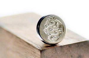 Dragon Signet Pin - Backtozero B20 - 10mm, 12mm, 14mm, badge, brass, brooch, dragon, him, pin, signet, stainless steel