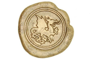 Heraldic Dragon Wax Seal Stamp - Backtozero B20 - Copper, Dragon, genericlonghandle, Heraldic, Mythical Creatures