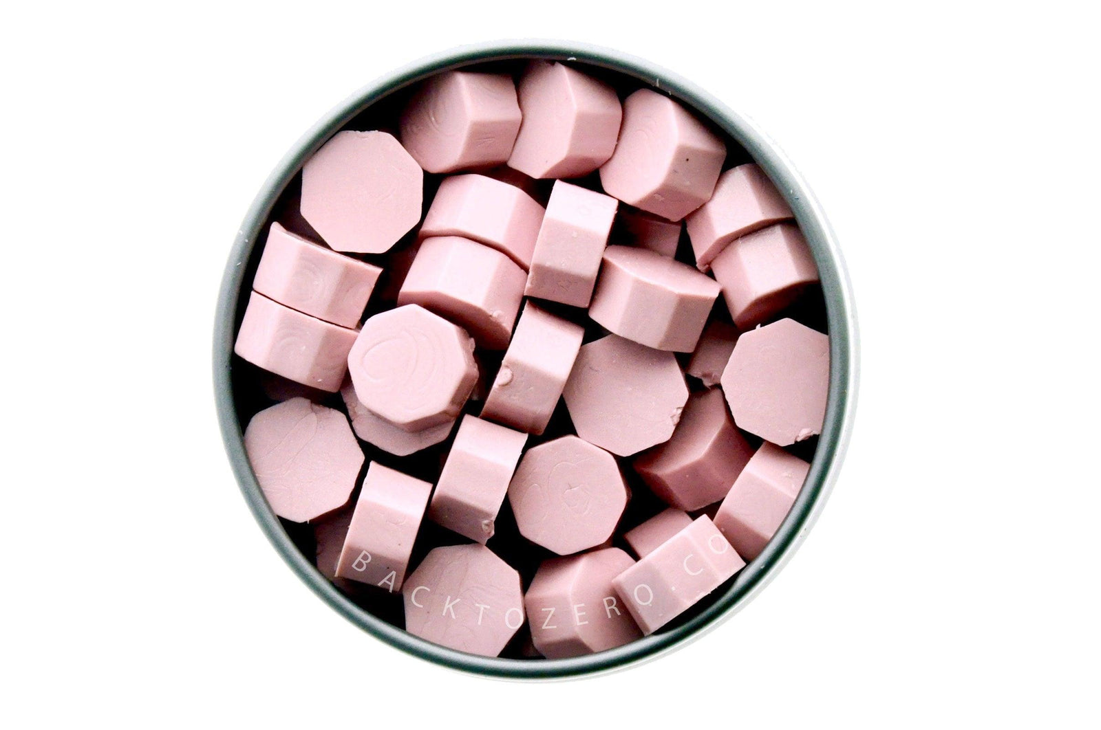 Dusty Pink Octagon Sealing Wax Beads - Backtozero B20 - dusty pink, octagon bead, pink, sealing wax, tin, Wax Beads