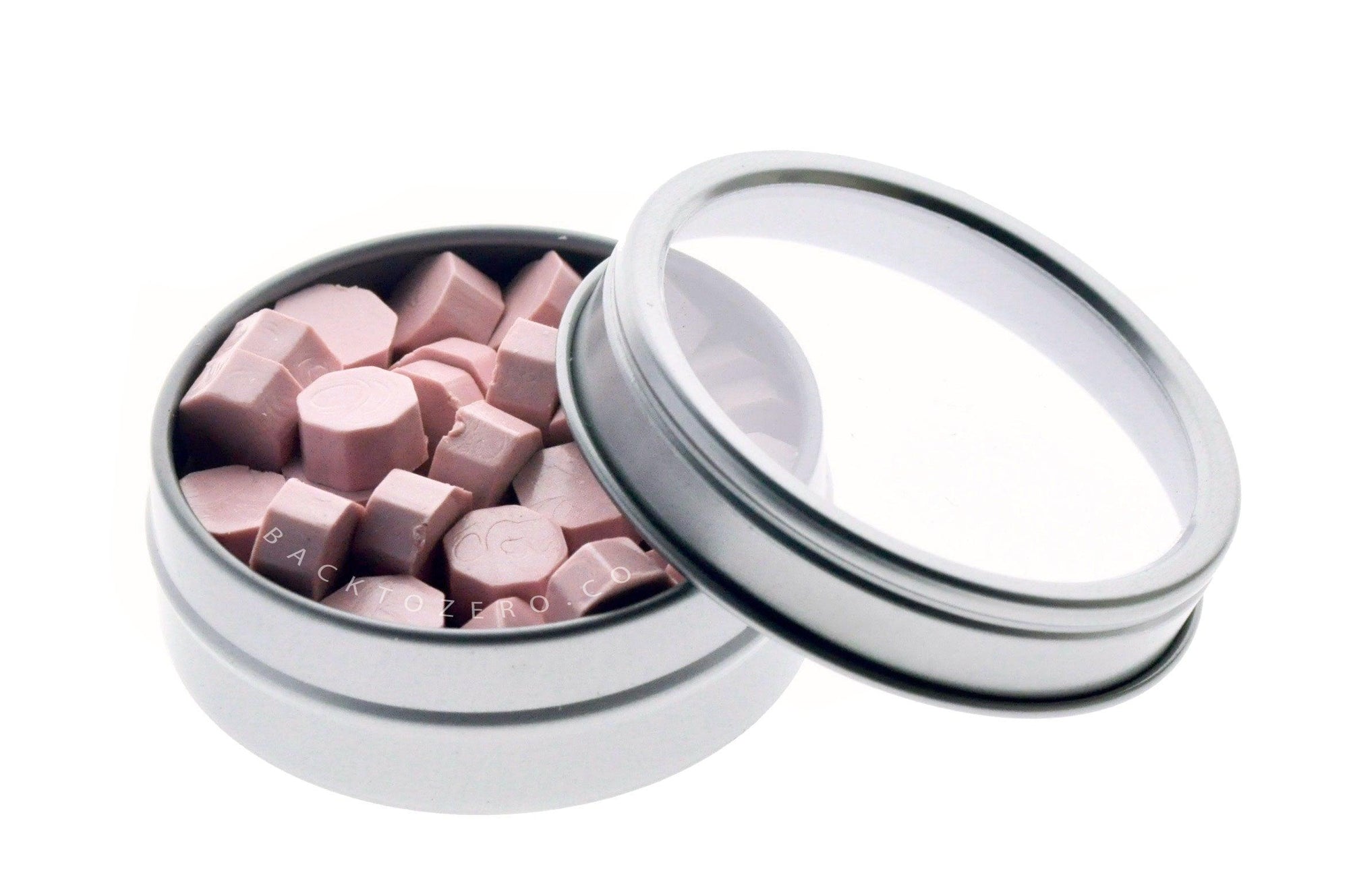 Dusty Pink Octagon Sealing Wax Beads - Backtozero B20 - dusty pink, octagon bead, pink, sealing wax, tin, Wax Beads
