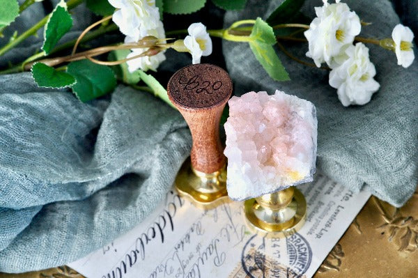 OOAK Dyed White Quartz Wax Seal Handle | Pink - Backtozero B20 - crystal, dyed, handle, quartz, White quartz