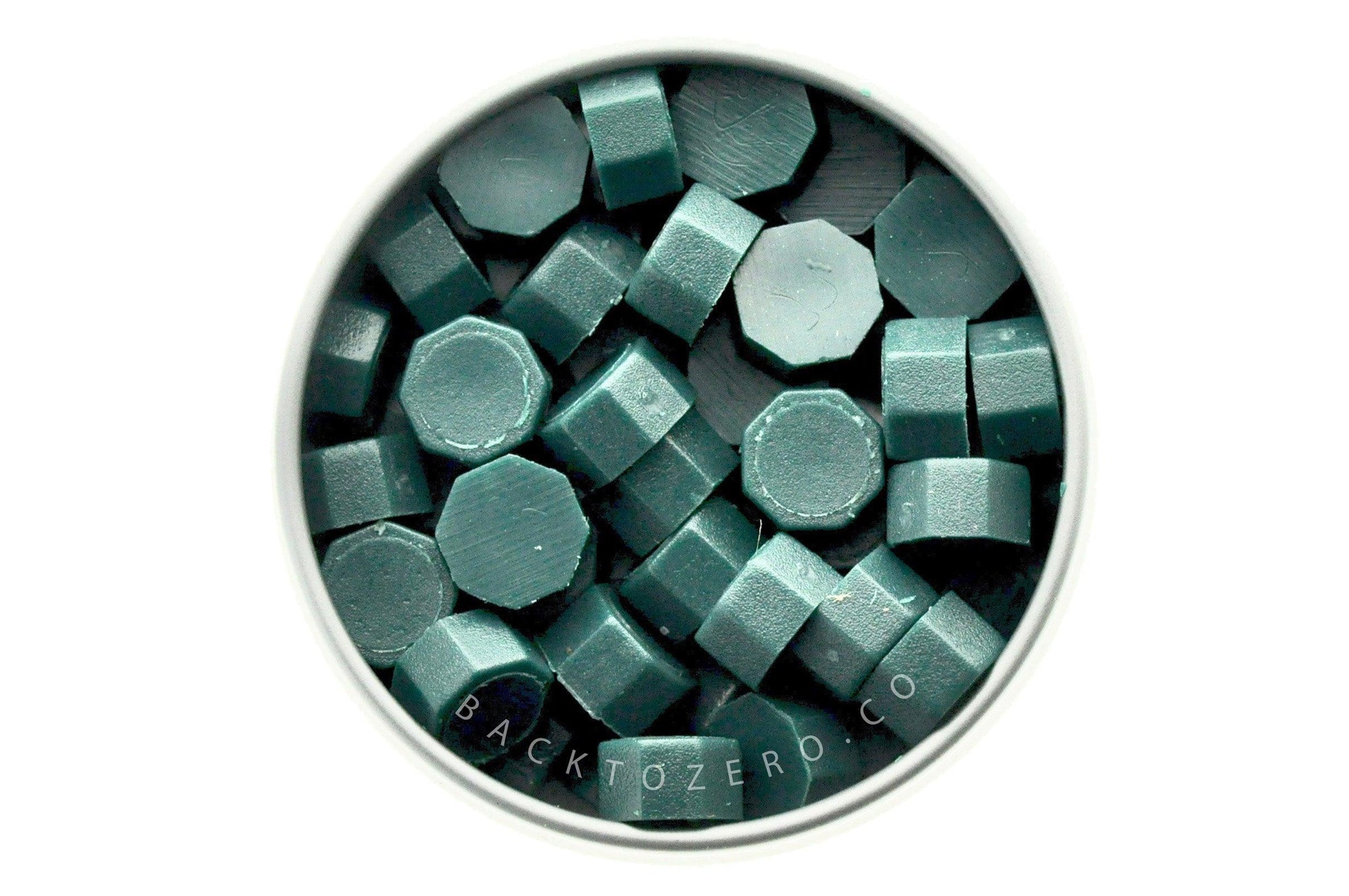 Eden Octagon Sealing Wax Beads - Backtozero B20 - green, octagon bead, sealing wax, tin, Wax Beads