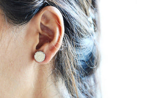 Antler Filigree Signet Earrings - Backtozero B20 - brass, Deer, deer stag, earrings, filigree, filigree earrings, filigreeearrings, signet, silver, stud, stud earrings
