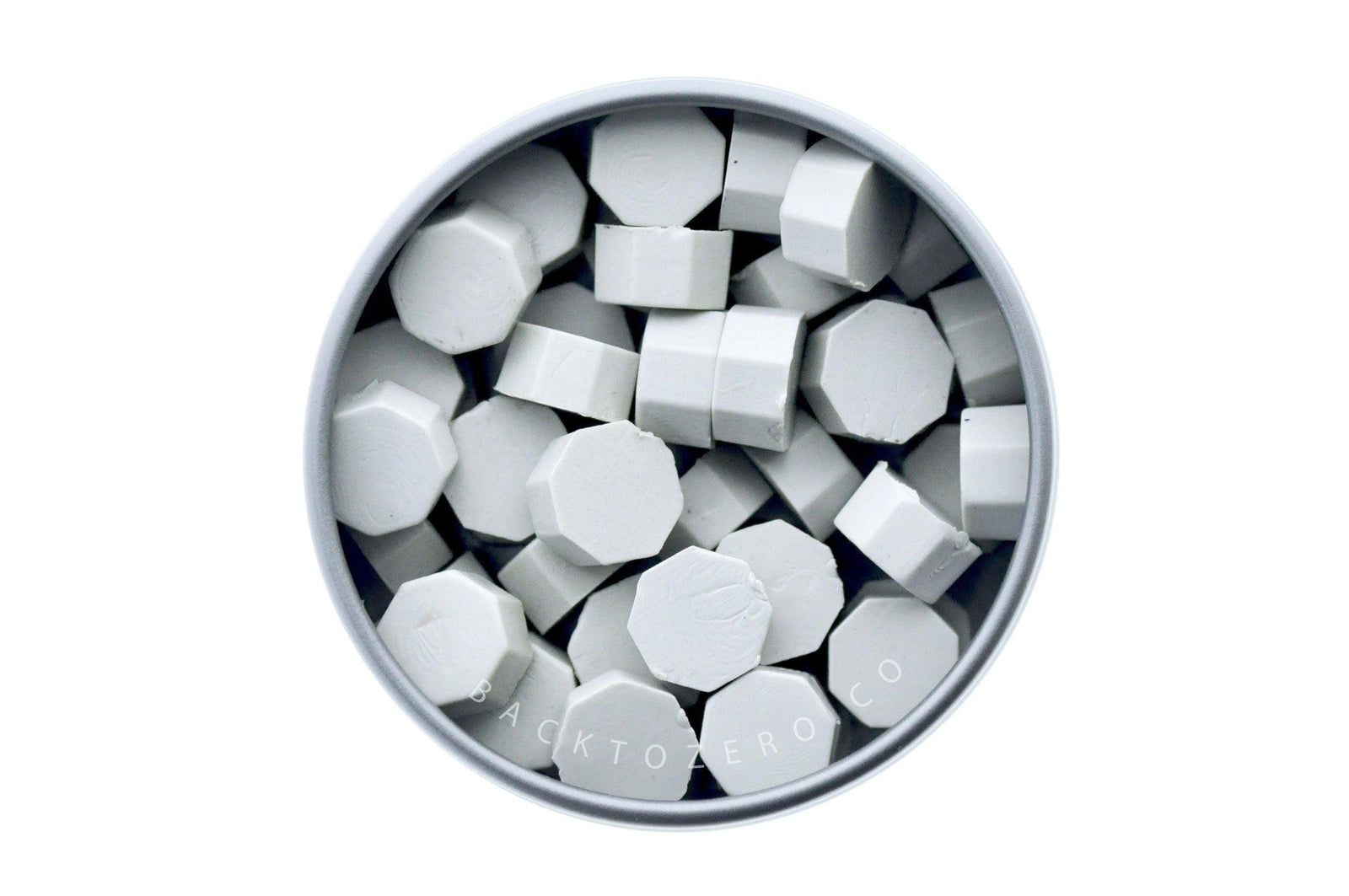 Fog Gray Octagon Sealing Wax Beads - Backtozero B20 - gray, octagon bead, pastel, sealing wax, tin, Wax Beads