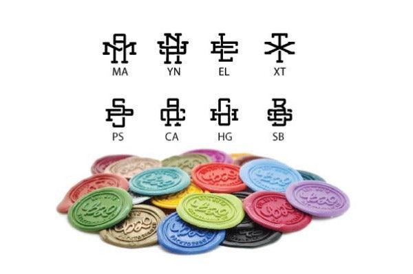 Interlock Monogram Wire Wax Seal Stamp - Backtozero B20 - 2 initials, 2initials, Dark Gold, double, Double Initials, him, Interlink, interlock, interlocking, Monogram, Personalized, Signature, signaturehandle, Two initials, Wedding