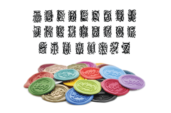 Decorative Initial Wax Seal Stamp - Backtozero B20 - 1 initial, 1initial, Champagne Gold, Decorative, genericlonghandle, Metallic, Monogram, One Initial, oval, Personalized, Victorian