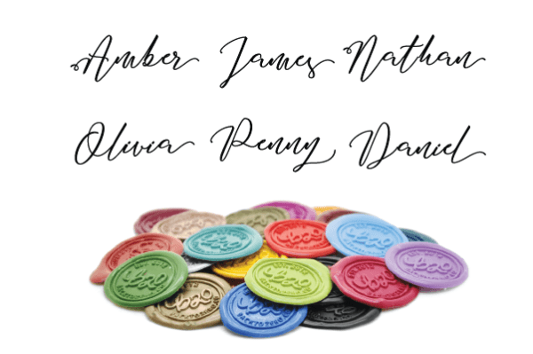 Custom Calligraphy Word Wax Seal Stamp - Backtozero B20 - 9wordsLONGhandle, Calligraphy, Copper, Monogram, oval, Personalized, Wedding