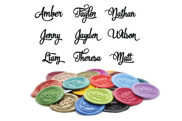 Personalized Old School Calligraphy Wax Seal Stamp - Backtozero B20 - 9wordsLONGhandle, Calligraphy, Copper Gold, Custom, custom name, name, Personalized, word