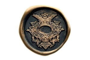 Retro Baroque Frame Wax Seal Stamp | D - Backtozero B20 - black, copper dust, copper powder, frame, retro, Signature, signaturehandle
