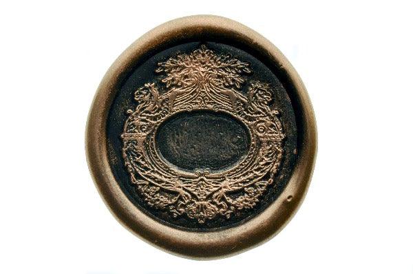 Retro Baroque Frame Wax Seal Stamp | E - Backtozero B20 - black, copper dust, copper powder, frame, retro, Signature, signaturehandle