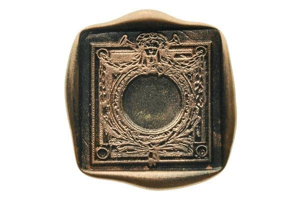 Retro Baroque Frame Wax Seal Stamp | Square - Backtozero B20 - black, copper dust, copper powder, frame, retro, Signature, signaturehandle, square