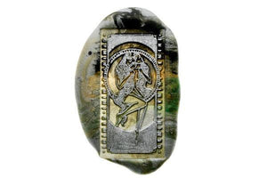 Tarot Style Zodiac Gemini Wax Seal Stamp - Backtozero B20 - black, forest green, light gold, marble, marble wax, metallic green, rectangle, Signature, signaturehandle, Silver, starburst, tarot, zodiac
