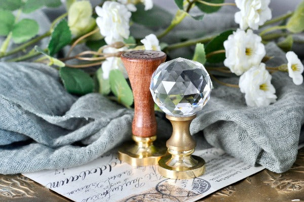 Glass Wax Seal Handle | Faceted Ball - Backtozero B20 - glass, handle