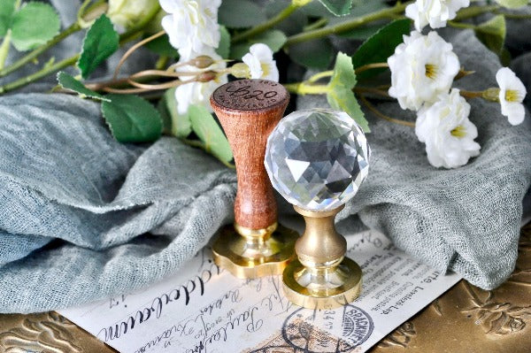 Glass Wax Seal Handle | Faceted Ball - Backtozero B20 - glass, handle
