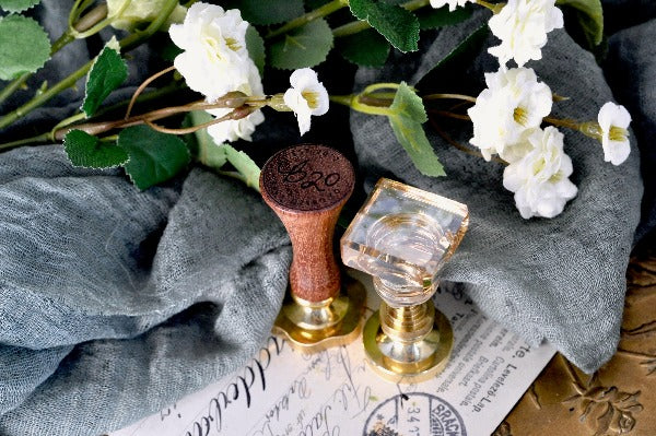 Glass Wax Seal Handle | Square Champagne - Backtozero B20 - glass, handle