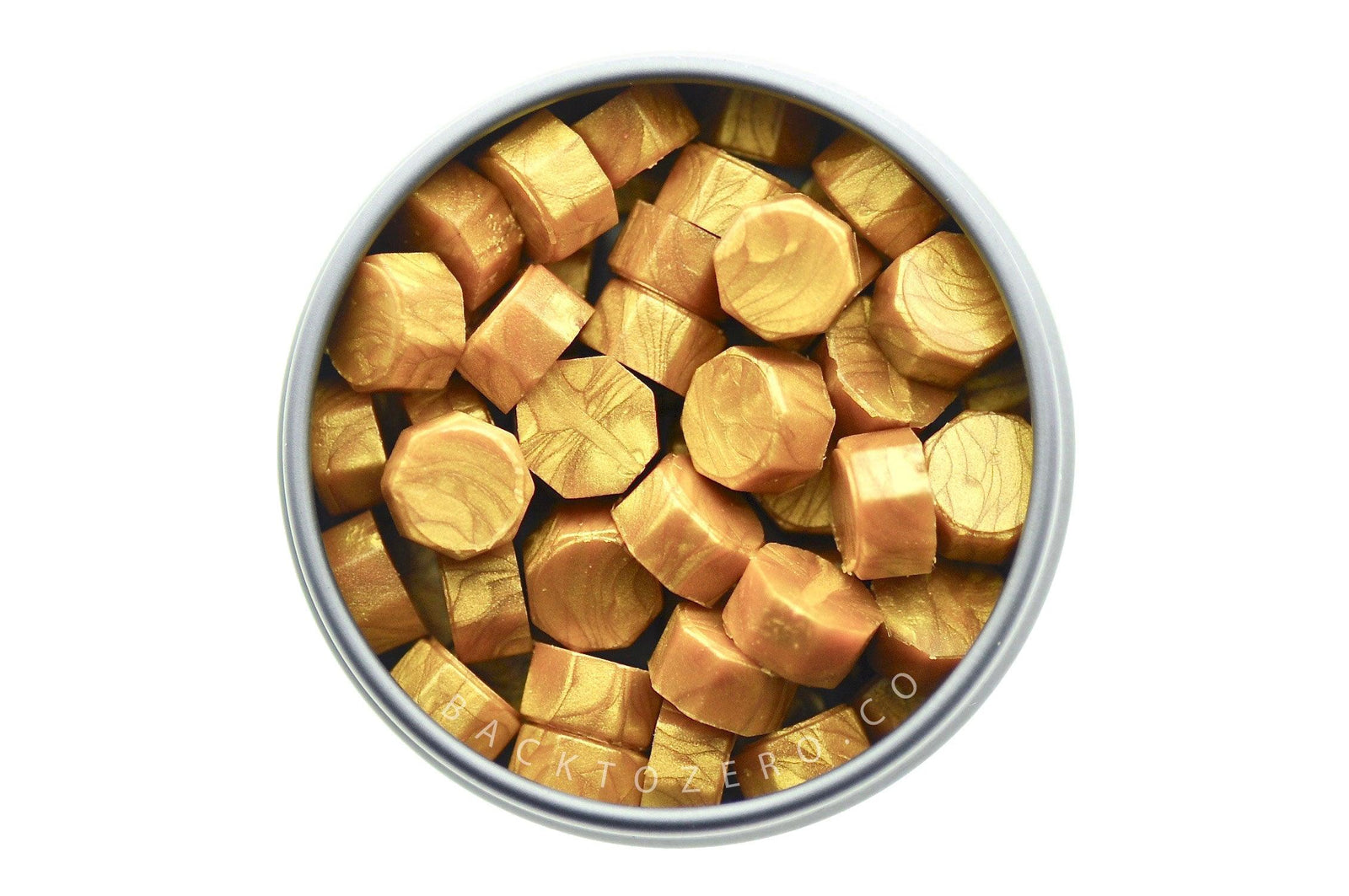 Gold Octagon Sealing Wax Beads - Backtozero B20 - gold, metallic, octagon bead, sealing wax, tin, Wax Beads