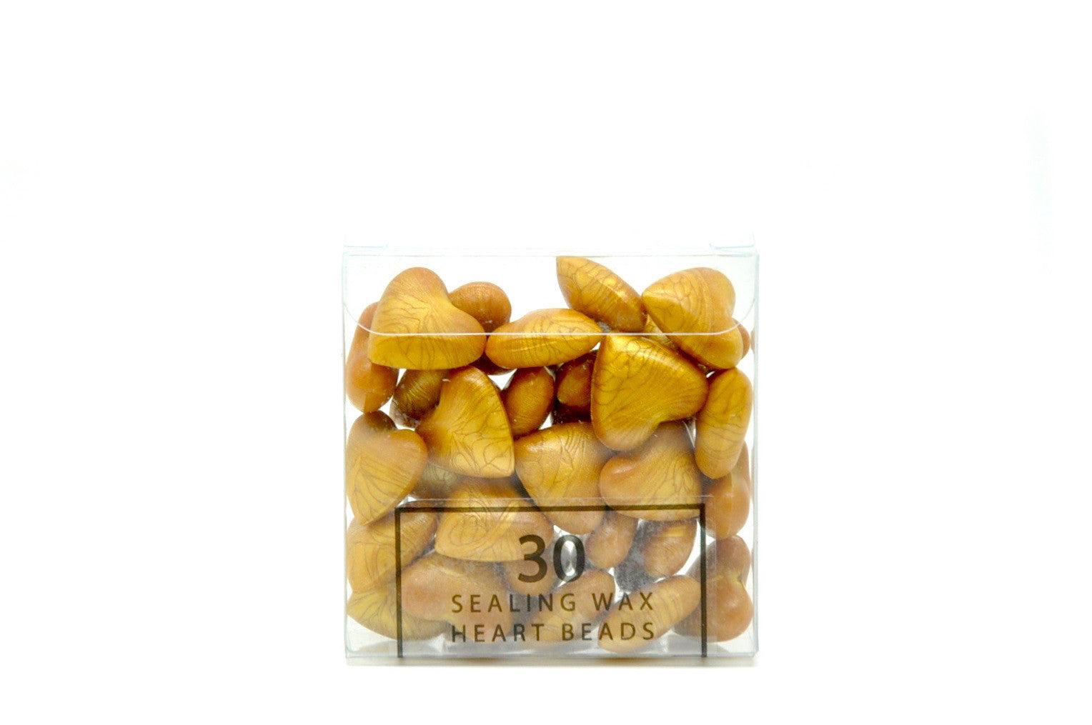 Gold Sealing Wax Heart Bead - Backtozero B20 - Gold, Heart Bead, Heart Wax, sale, Sealing Wax, Wax Bead