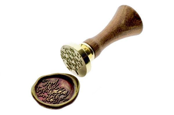 Good Things Take Time Wax Seal Stamp - Backtozero B20 - background, black, gold dust, gold powder, Message, motto, Signature, signaturehandle, texture, Words