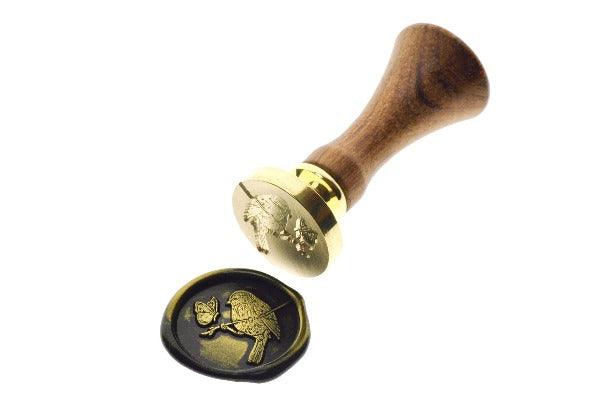 Bird & Butterfly Wax Seal Stamp - Backtozero B20 - black, Butterfly, gold metallic powder, metallic powder, newarrivals, Signature, signaturehandle, spring