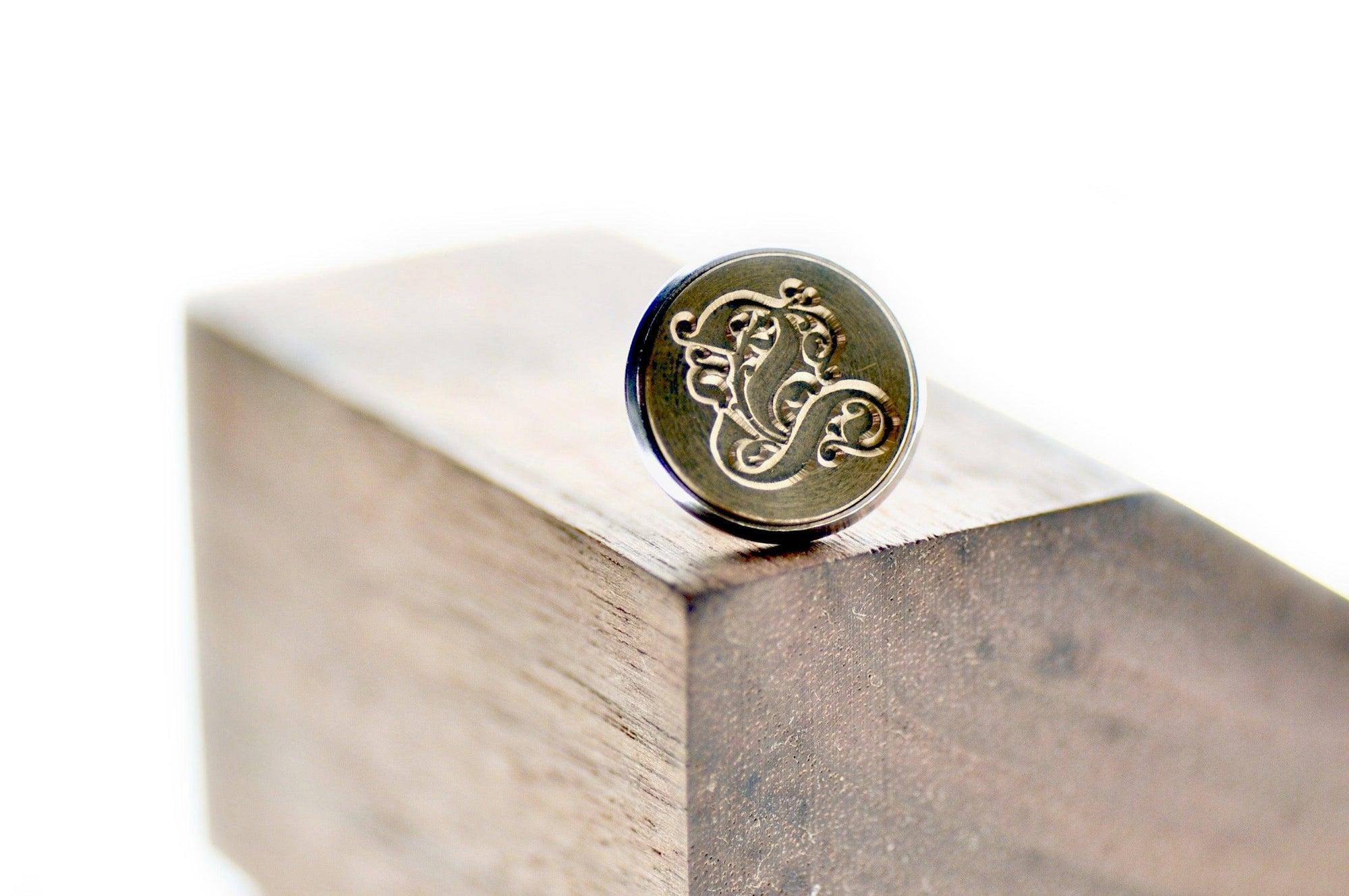 Gothic Initial Signet Pin - Backtozero B20 - 1 initial, 10mm, 12mm, 14mm, 1initial, badge, brass, brooch, Custom, him, initial, monogram, One Initial, Personalized, pin, signet, stainless steel, Wedding