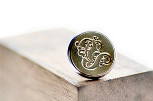 Gothic Initial Signet Pin - Backtozero B20 - 1 initial, 10mm, 12mm, 14mm, 1initial, badge, brass, brooch, Custom, him, initial, monogram, One Initial, Personalized, pin, signet, stainless steel, Wedding