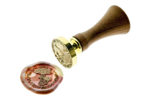 Fungus II Wax Seal Stamp Designed by Vintage Paper Garden - Backtozero B20 - collaboration, copper, fungus, hana, hana t, kinoko, marble, marble wax, metallic, mixed wax, mushroom, pearl, pearl white, pink, Signature, signaturehandle
