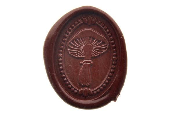 Kinoko Mushroom Wax Seal Stamp Designed by Vintage Paper Garden - Backtozero B20 - collaboration, Deep Red, hana, hana t, Kinoko, mushroom, oval, Signature, signaturehandle