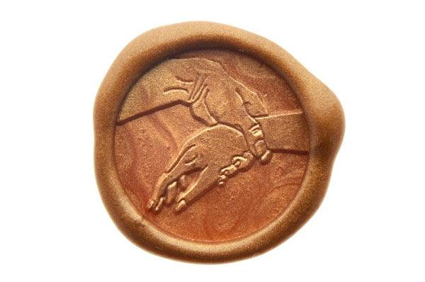Never Let Go Wax Seal Stamp Designed by Vintage Paper Garden - Backtozero B20 - collaboration, Copper Gold, hana, hana t, hand, hand gesture, handgesture, hands, Metallic, Signature, signaturehandle