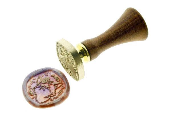 Animal Tales Fox Wax Seal Stamp Designed by Vintage Paper Garden - Backtozero B20 - acorn, animal, animal tales, collaboration, copper, hana, hana t, lavender, marble, marble wax, metallic, metallic purple, mixed wax, pearl, pearl white, pointed oval, purple, salmon, Signature, signaturehandle, Woodland, Woodland Animal