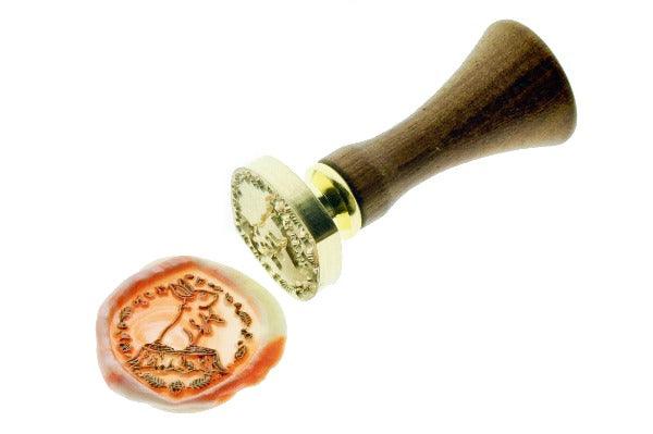 Animal Tales Rabbit Wax Seal Stamp Designed by Vintage Paper Garden - Backtozero B20 - acorn, animal, animal tales, collaboration, hana, hana t, marble, marble wax, metallic, mixed wax, mushroom, pearl, pearl white, pointed oval, salmon, Signature, signaturehandle, Woodland, Woodland Animal