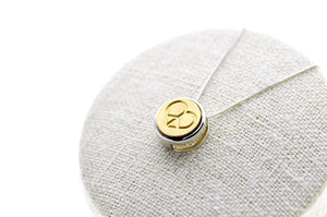 Peace Love Floating Signet Necklace - Backtozero B20 - 12mm, 12mm necklace, bead, brass, charm, floating, heart, love, minimal, minimalnecklace, necklace, peace, signet, signet necklace, silver
