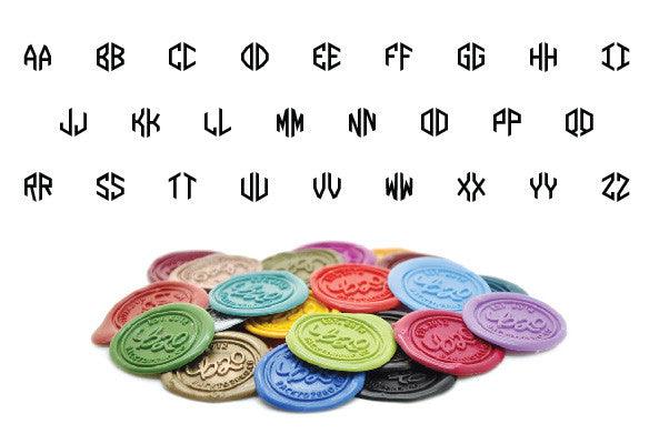 Hexagram Double Initials Wax Seal Stamp - Backtozero B20 - 2 initials, 2initials, Black, double, Double Initials, genericlonghandle, hexagon, Initial, Letters, Monogram, Personalized, Two initials, Wedding