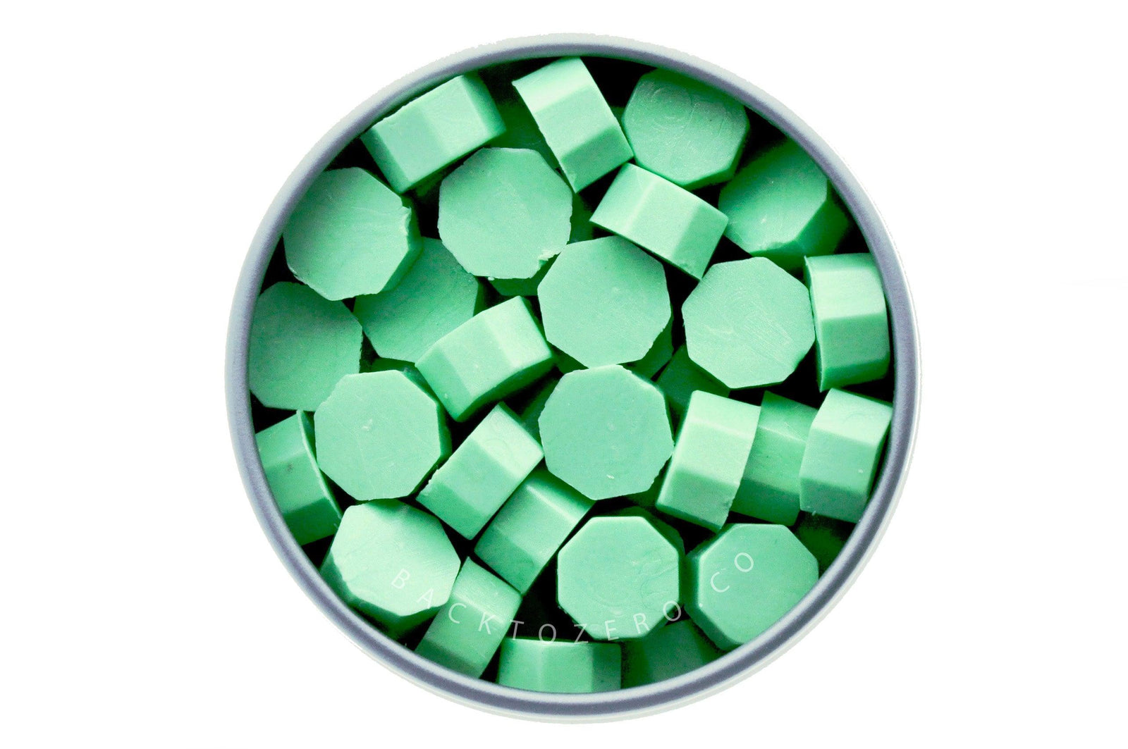 Honeydew Octagon Sealing Wax Beads - Backtozero B20 - green, octagon bead, sealing wax, tin, Wax Beads