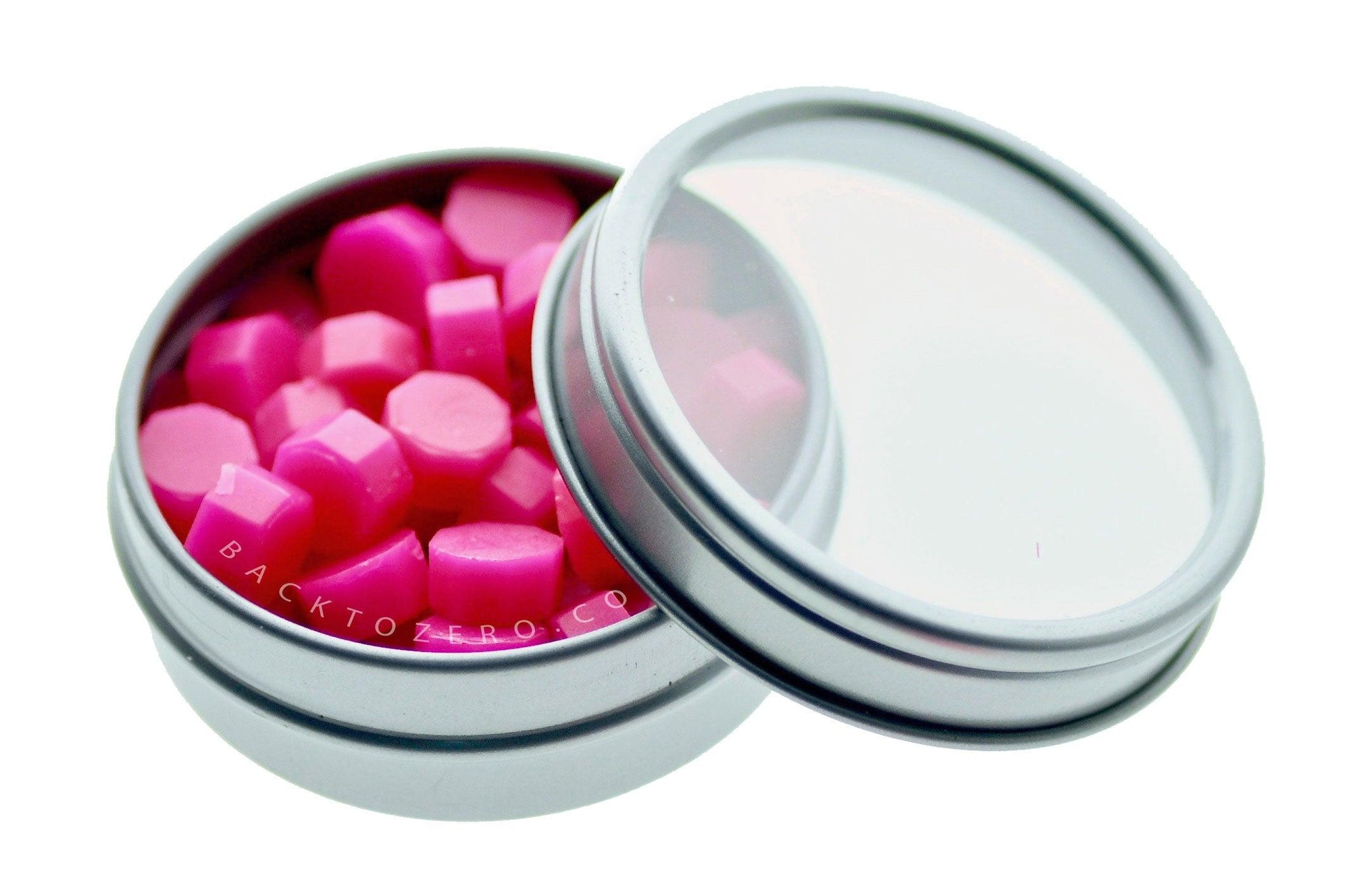 Hot Pink Octagon Sealing Wax Beads - Backtozero B20 - octagon bead, pink, sealing wax, tin, Wax Beads