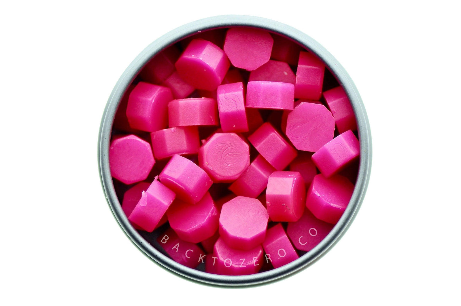 Hot Pink Octagon Sealing Wax Beads - Backtozero B20 - octagon bead, pink, sealing wax, tin, Wax Beads