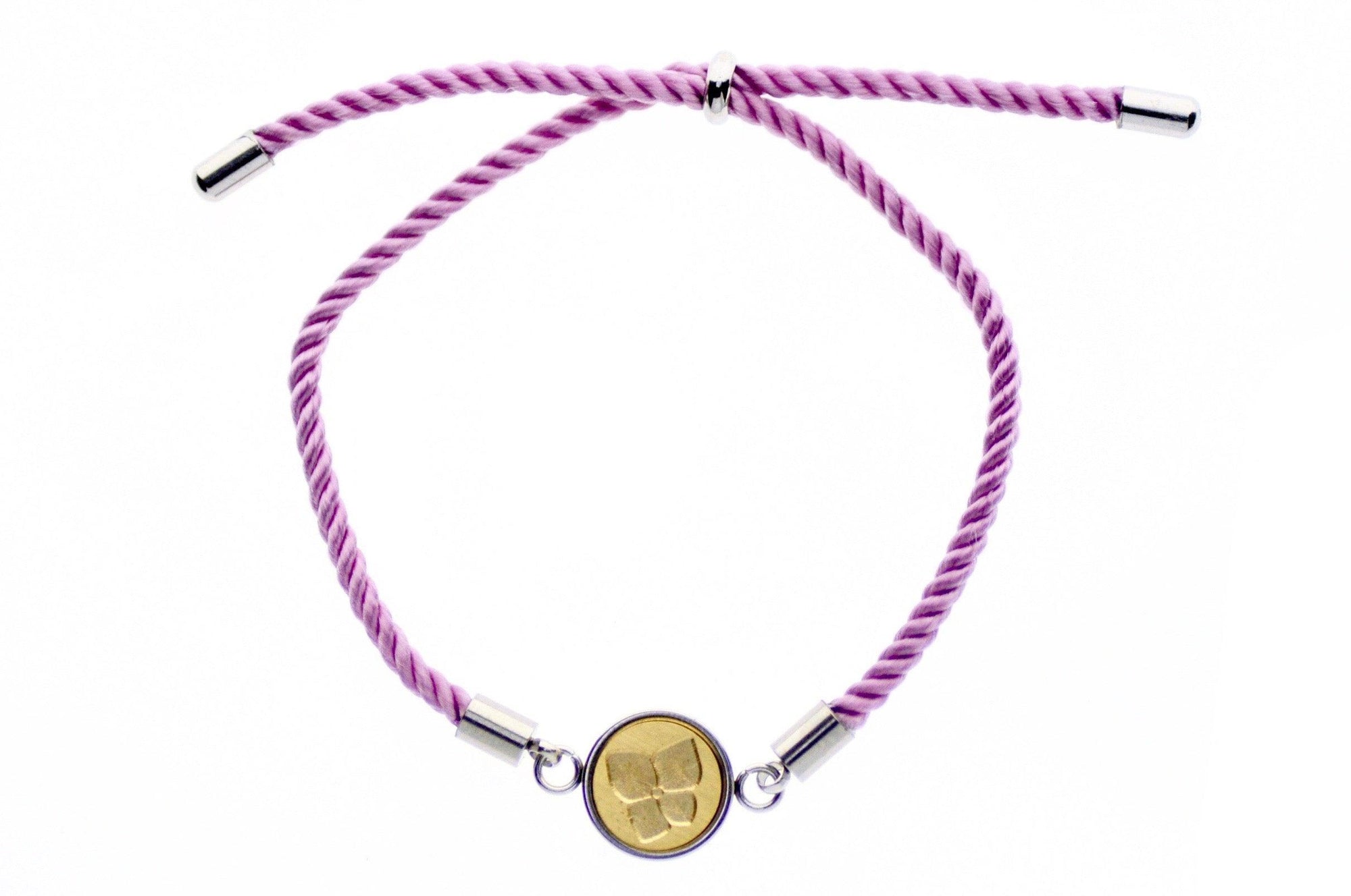 Hydrangea Signet Bracelet Designed by Petra - Backtozero B20 - 10mm, 12mm, adjustable, Botanical, bracelet, brass, collaboration, cord, cord bracelet, floral, Flower, lilac, minimal, Nautical, petra, purple, signet, signet bracelet, stainless steel, twist cord