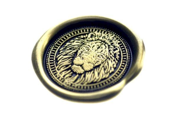 Indian Asiatic Lion Wax Seal Stamp | Available in 5 Sizes - Backtozero B20 - Animal, Animal Lover, gold dust, gold powder, lion, Signature, signaturehandle
