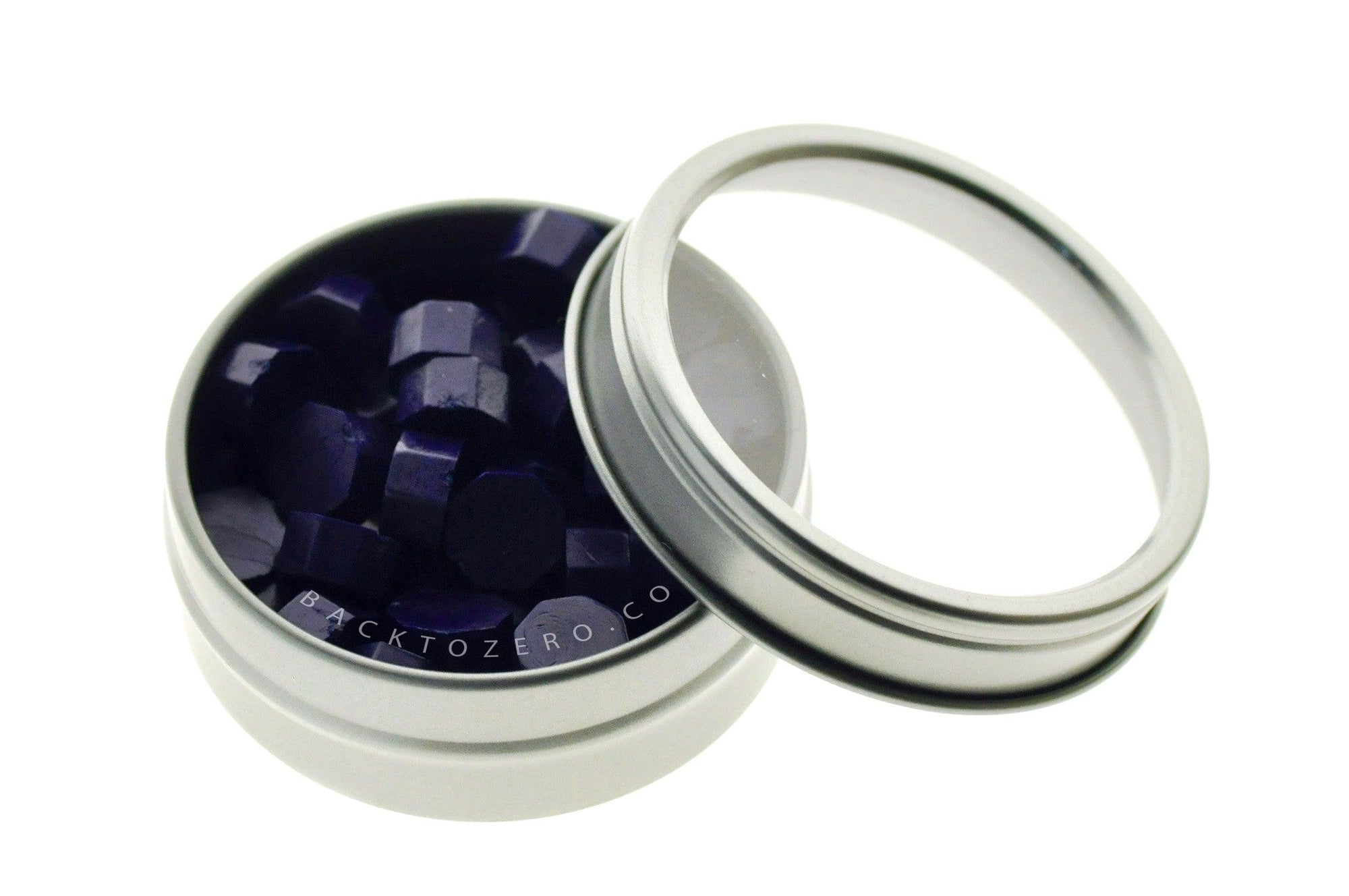 Indigo Octagon Sealing Wax Beads - Backtozero B20 - blue, dark blue, deep blue, octagon bead, sealing wax, tin, Wax Beads