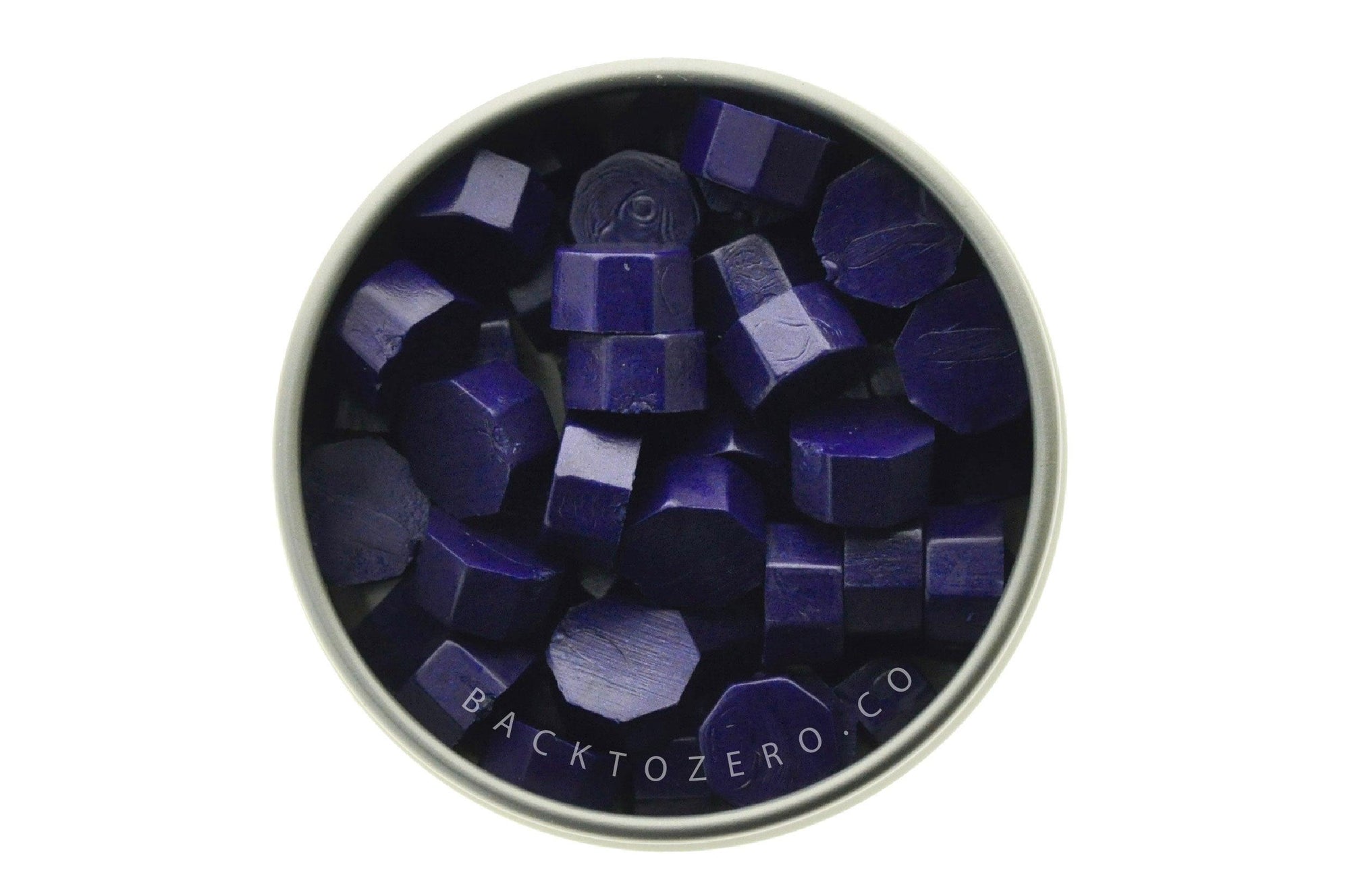 Indigo Octagon Sealing Wax Beads - Backtozero B20 - blue, dark blue, deep blue, octagon bead, sealing wax, tin, Wax Beads